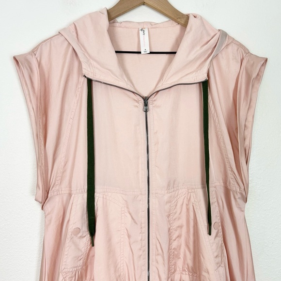 Anthropologie Daily Practice Glass Beach Zip Up Hoodie Vest Peach Size Medium - Picture 7 of 13